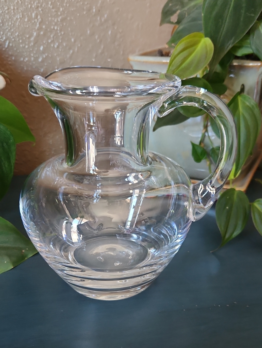 Simon Pearce Meriden 32oz Signed Handblown Pitcher EUC
